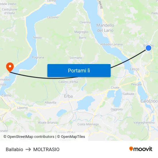 Ballabio to MOLTRASIO map