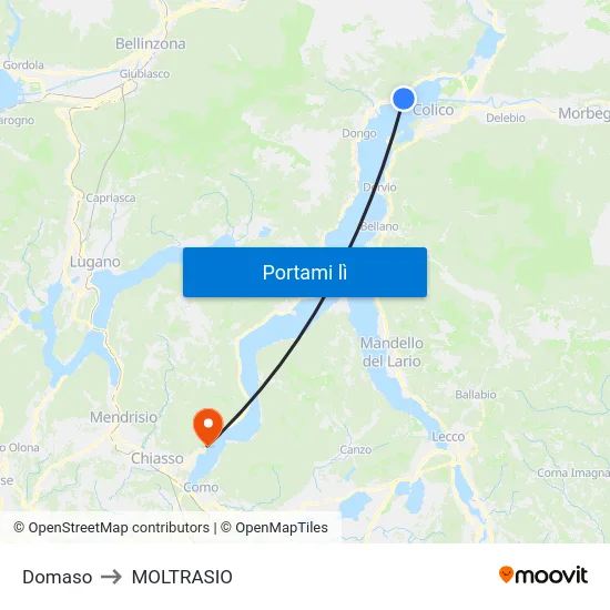 Domaso to MOLTRASIO map