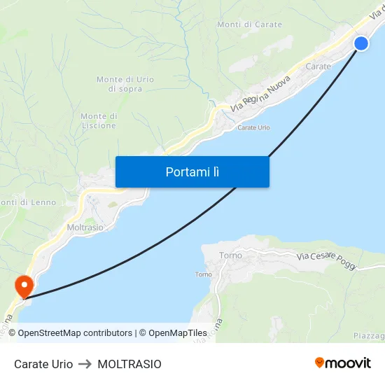 Carate Urio to MOLTRASIO map