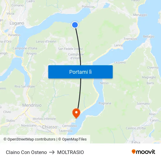 Claino Con Osteno to MOLTRASIO map