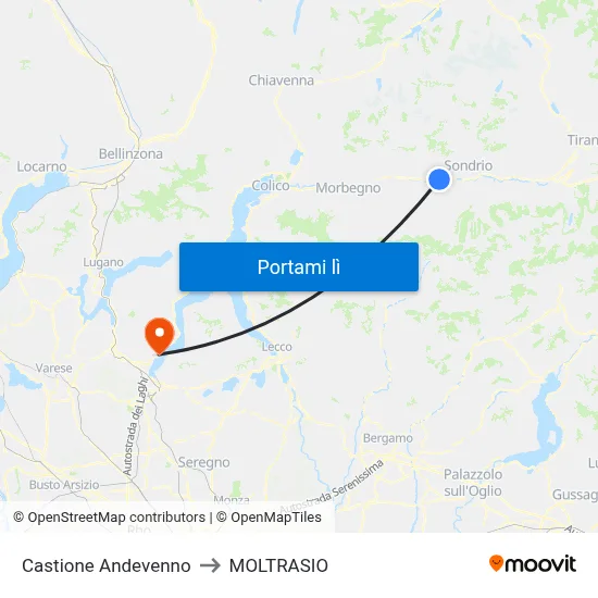 Castione Andevenno to MOLTRASIO map