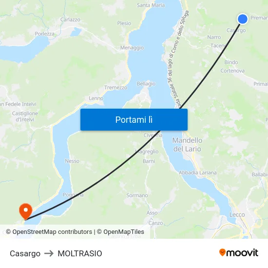 Casargo to MOLTRASIO map