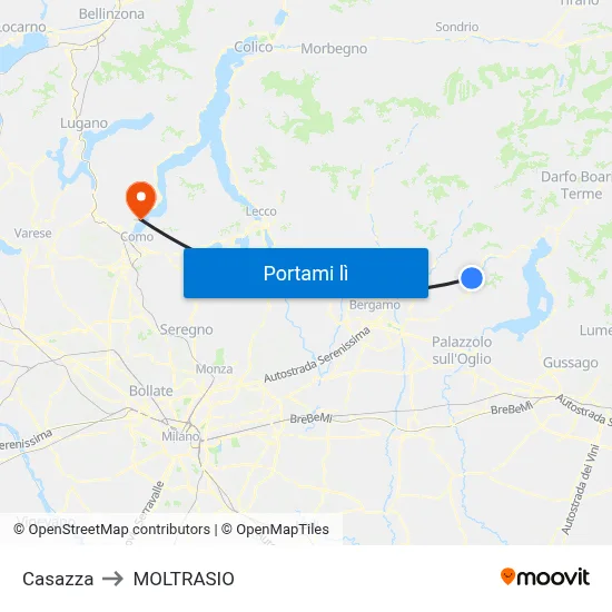 Casazza to MOLTRASIO map