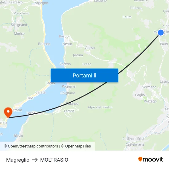 Magreglio to MOLTRASIO map
