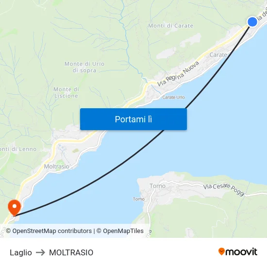 Laglio to MOLTRASIO map