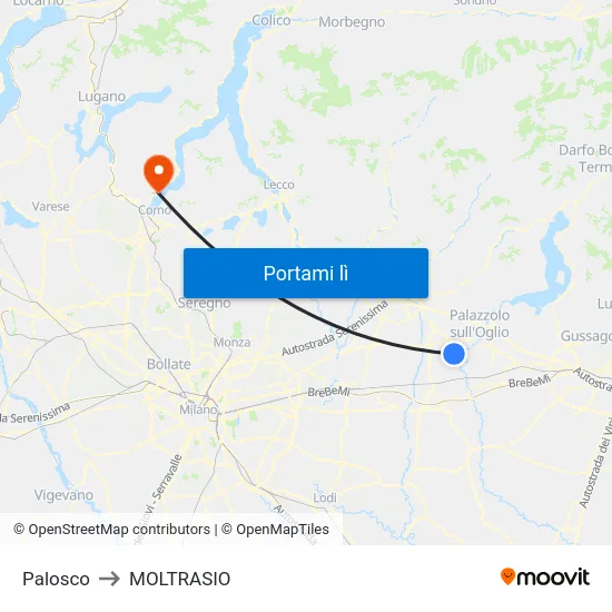 Palosco to MOLTRASIO map