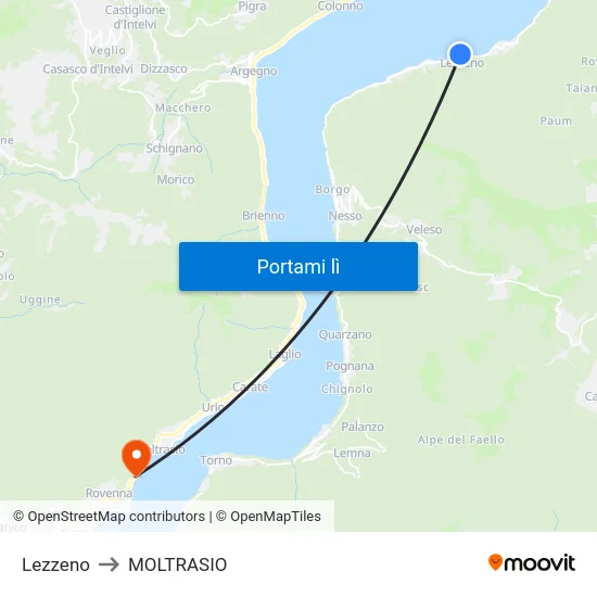 Lezzeno to MOLTRASIO map