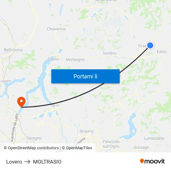 Lovero to MOLTRASIO map