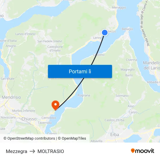 Mezzegra to MOLTRASIO map