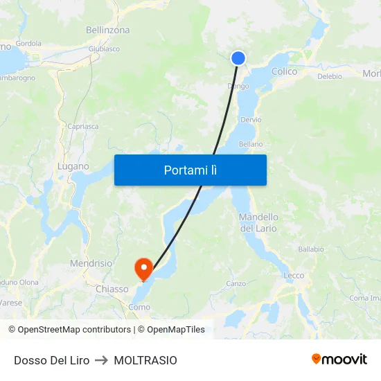 Dosso Del Liro to MOLTRASIO map