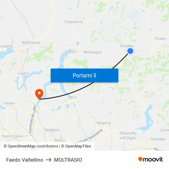 Faedo Valtellino to MOLTRASIO map
