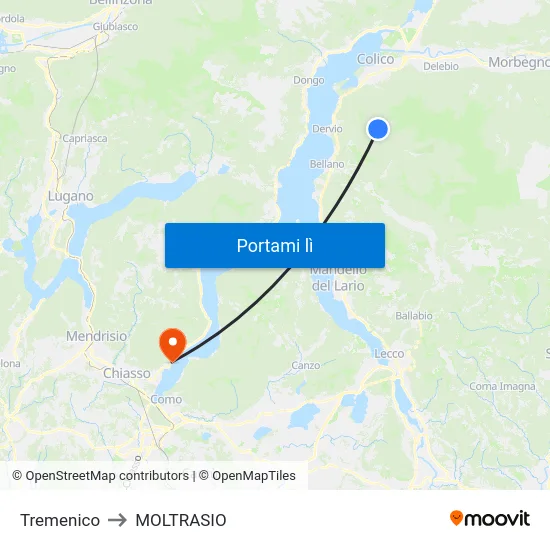 Tremenico to MOLTRASIO map