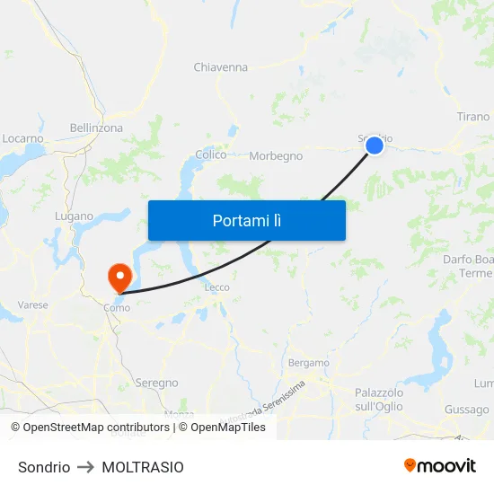 Sondrio to MOLTRASIO map