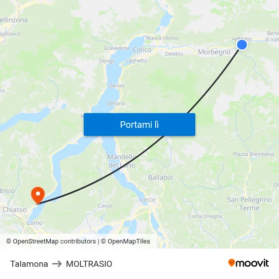 Talamona to MOLTRASIO map