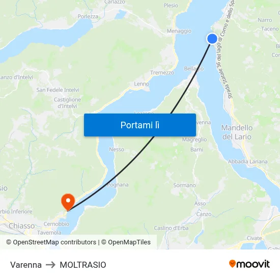 Varenna to MOLTRASIO map