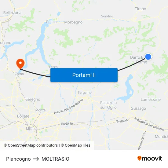 Piancogno to MOLTRASIO map