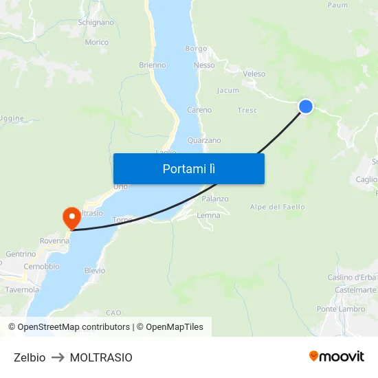 Zelbio to MOLTRASIO map