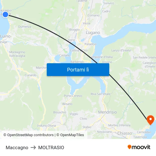 Maccagno to MOLTRASIO map