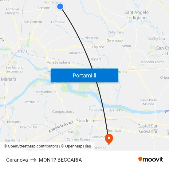 Ceranova to MONT? BECCARIA map