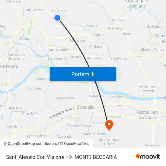 Sant' Alessio Con Vialone to MONT? BECCARIA map