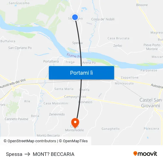 Spessa to MONT? BECCARIA map