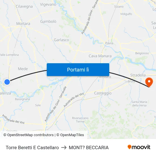 Torre Beretti E Castellaro to MONT? BECCARIA map