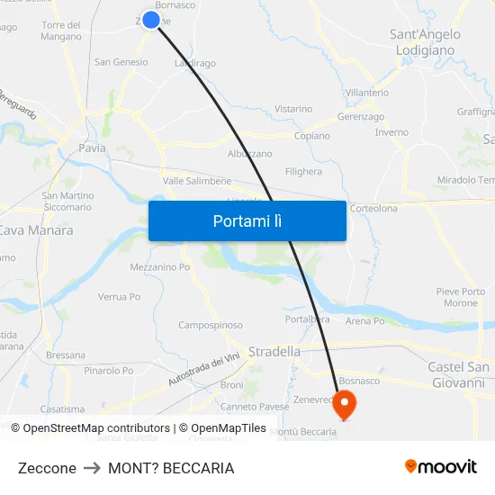 Zeccone to MONT? BECCARIA map