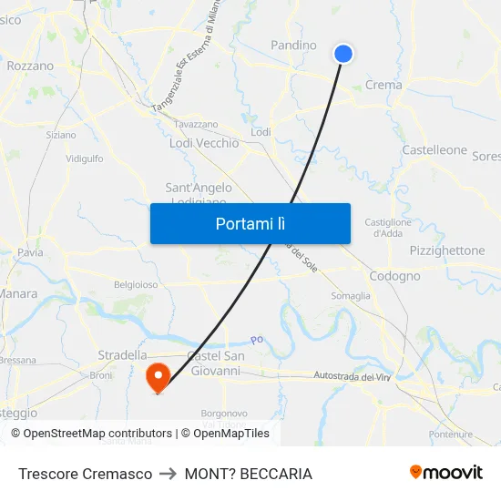 Trescore Cremasco to MONT? BECCARIA map