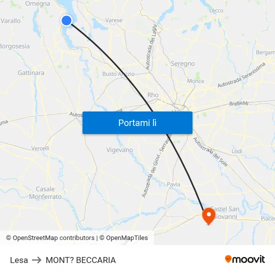 Lesa to MONT? BECCARIA map