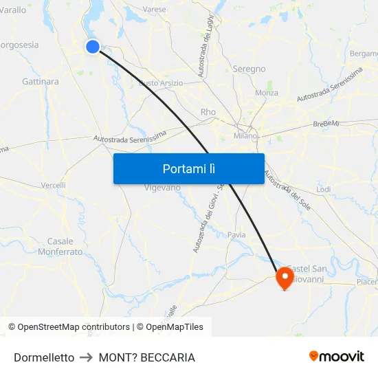 Dormelletto to MONT? BECCARIA map