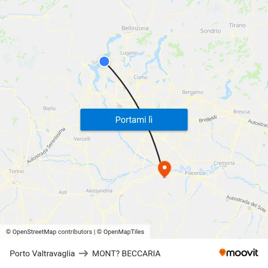 Porto Valtravaglia to MONT? BECCARIA map