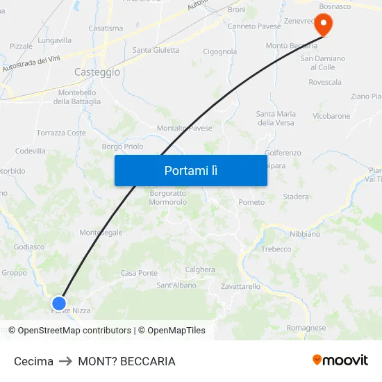 Cecima to MONT? BECCARIA map