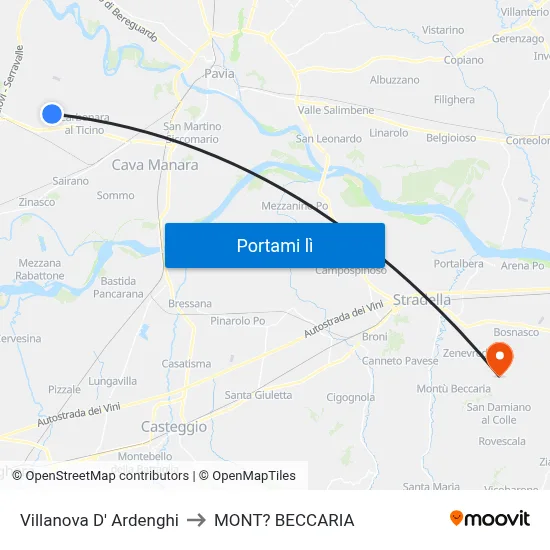 Villanova D' Ardenghi to MONT? BECCARIA map