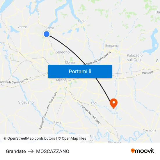 Grandate to MOSCAZZANO map