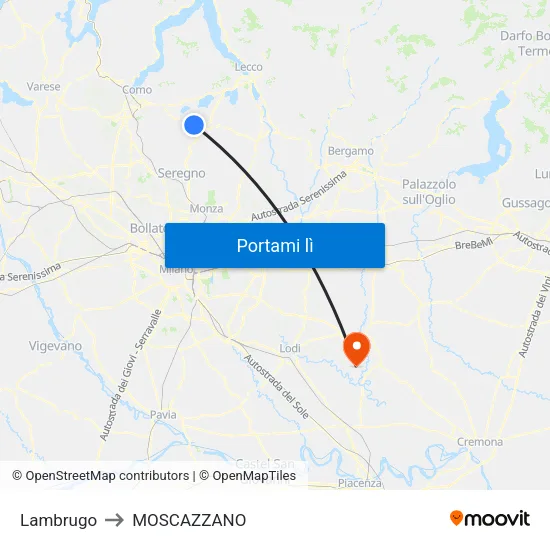 Lambrugo to MOSCAZZANO map