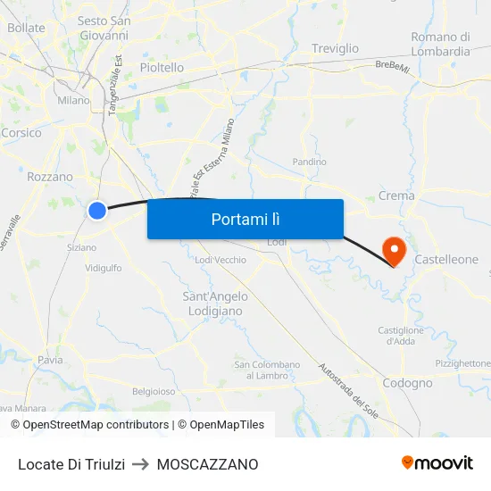 Locate Di Triulzi to MOSCAZZANO map