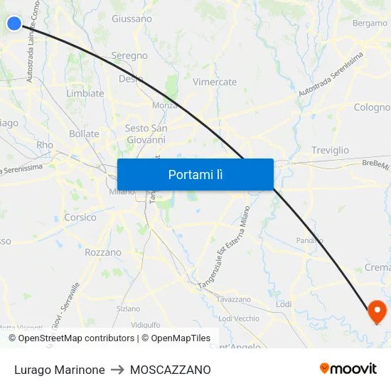 Lurago Marinone to MOSCAZZANO map