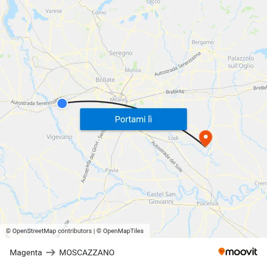 Magenta to MOSCAZZANO map