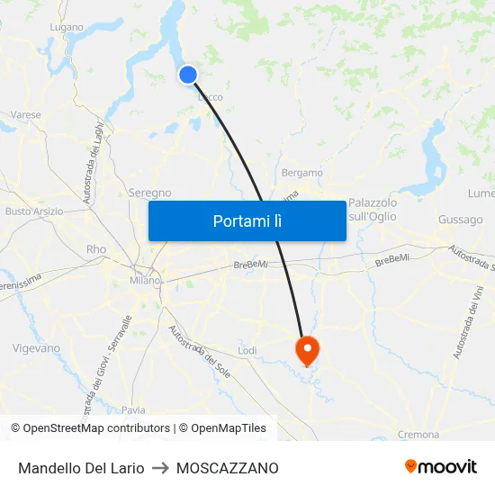 Mandello Del Lario to MOSCAZZANO map