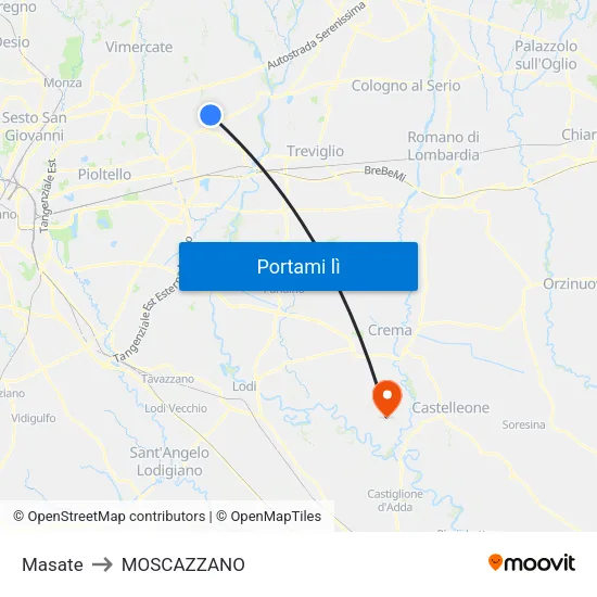 Masate to MOSCAZZANO map