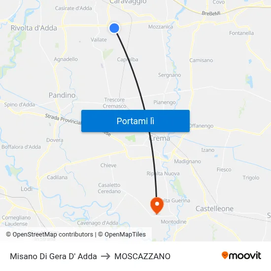 Misano Di Gera D' Adda to MOSCAZZANO map