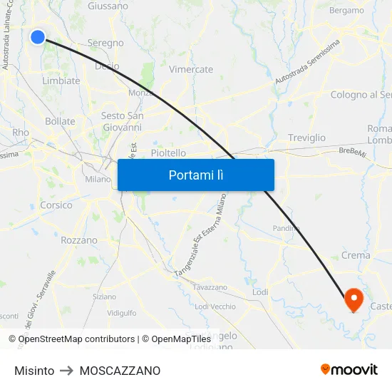 Misinto to MOSCAZZANO map