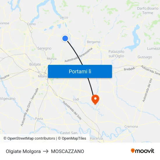 Olgiate Molgora to MOSCAZZANO map