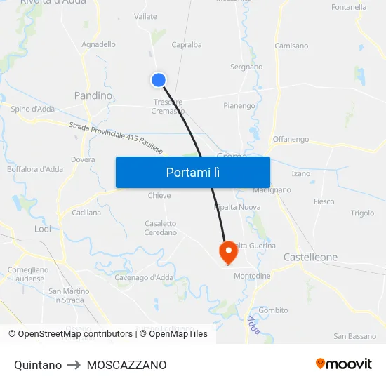 Quintano to MOSCAZZANO map
