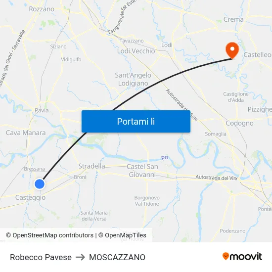 Robecco Pavese to MOSCAZZANO map