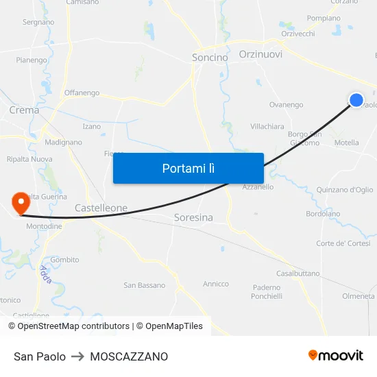 San Paolo to MOSCAZZANO map