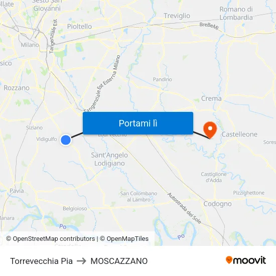 Torrevecchia Pia to MOSCAZZANO map