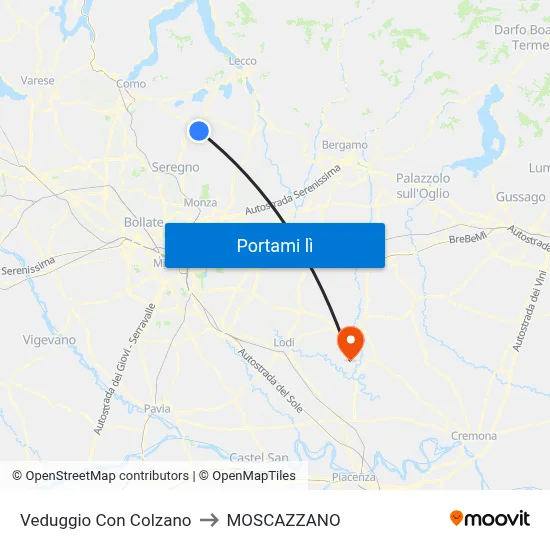 Veduggio Con Colzano to MOSCAZZANO map