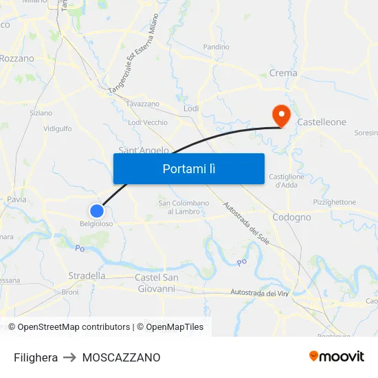 Filighera to MOSCAZZANO map