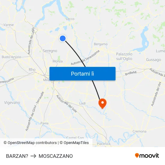 BARZAN? to MOSCAZZANO map